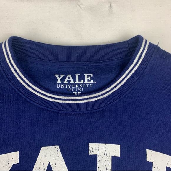 Yale Bulldogs women's 1x crewneck sweatshirt blue white graphic pullover - Picture 4 of 8
